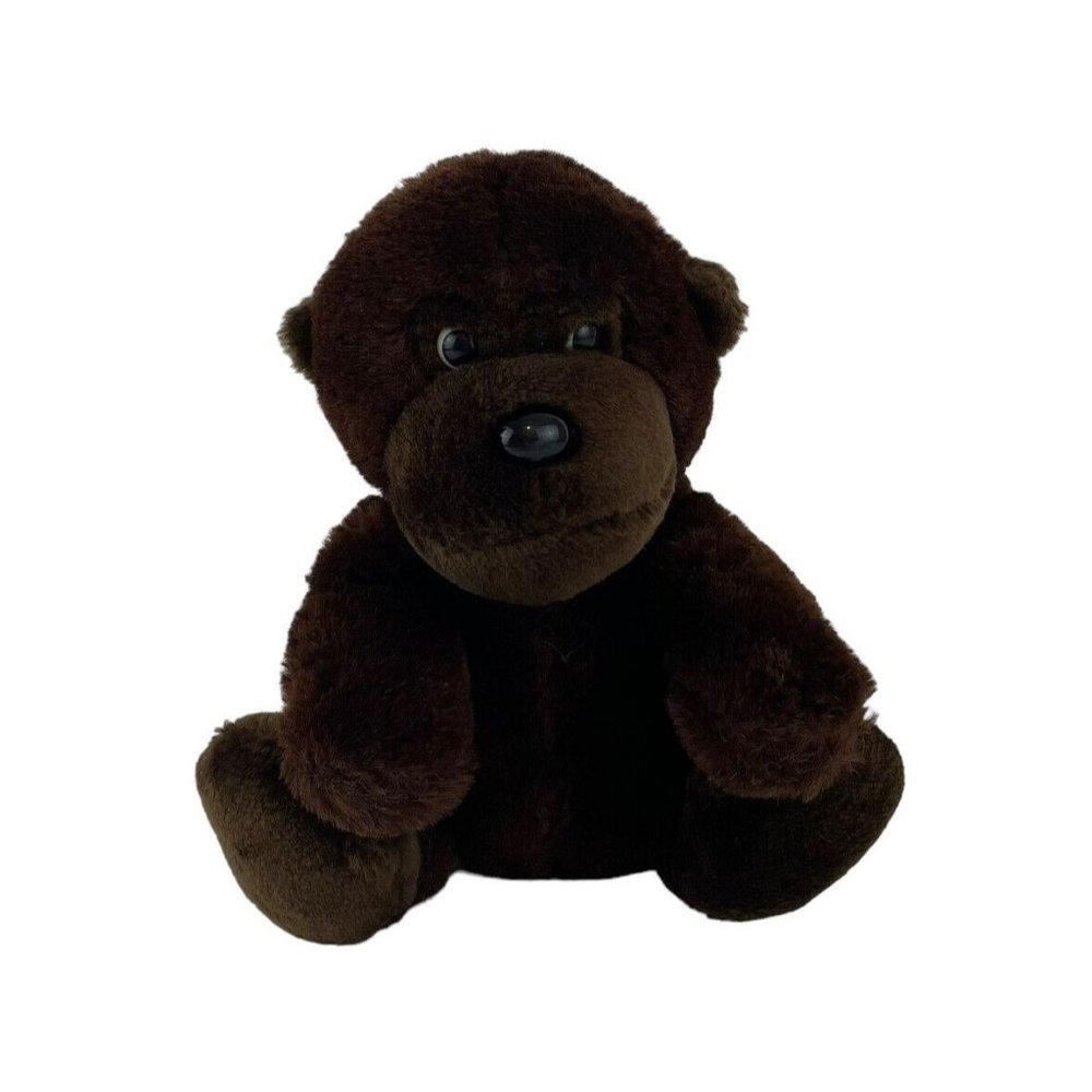 Vintage Dakin Gorilla 8" Plush‎ Monkey Stuffed Animal Toy 1987 Dark Brown